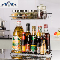 双层调味料架子厨房用品置物架两层调料盒调味瓶收纳架家用储物架 三维工匠收纳盒