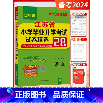 备考2024 语文 小学升初中 [正版]小升初江苏省小学毕业升学考试试卷精选28套卷语文数学英语小考总复习2024春雨六