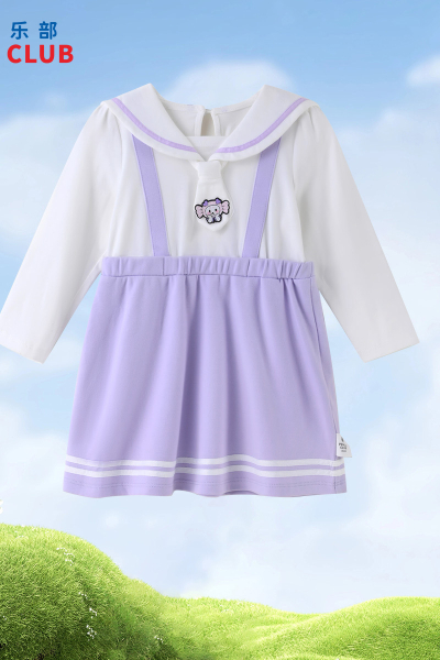[1件3折]铅笔俱乐部童装2025春装新款女小童连衣裙儿童假两件风裙子