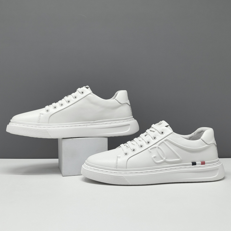 真皮板鞋男款潮流百搭鞋子透气休闲鞋欧洲站男士轻奢一脚蹬懒人鞋