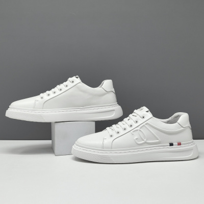 真皮板鞋男款潮流百搭鞋子透气休闲鞋欧洲站男士轻奢一脚蹬懒人鞋