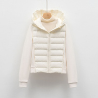 90鹅绒短款轻薄女款连帽修身羽绒服健身户外运动羽绒外套