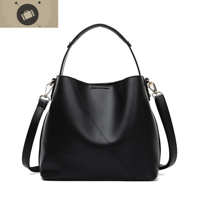 休闲复古水桶包包新款时尚单肩斜挎软皮女包百搭大容量通勤手提包艾狄伊娃手提包