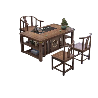 晋舰 茶台茶具套装一体禅意茶几茶桌椅组合泡茶台1.26祥和+围椅+2月牙
