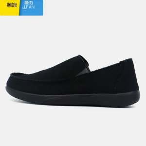 聚范款帆布鞋男一脚蹬懒人休闲轻便透气男鞋老北京布鞋乞丐鞋大码