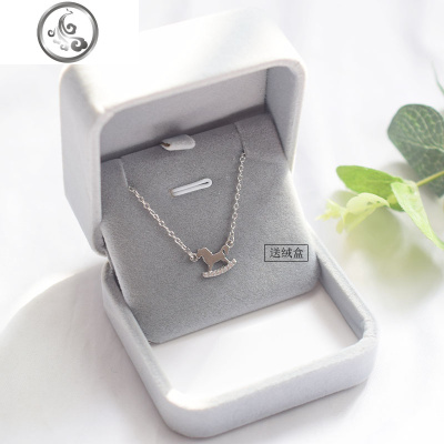 925纯银木马项链女森系学生小众设计网红潮ins锁骨链日韩闺蜜 JiMi