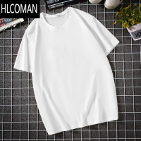 HLCOMAN胖子大码男款特体棉短袖T恤大号加肥宽松纯黑休闲半袖