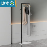 敬平岩板挂衣架落地卧室衣帽架家用简易阳台晾衣架宿舍置物挂衣服架子 雪山白岩板+黑色树枝款1.7米