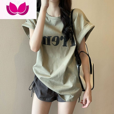 七斓宽松短袖t恤女2023年新款夏季薄款设计感小众港味chic复古上衣潮