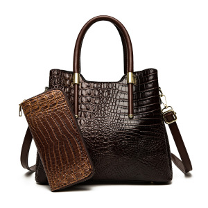 Ceba手提包 2023新款鳄鱼纹女包欧美复古时尚手拎单肩斜挎子母包