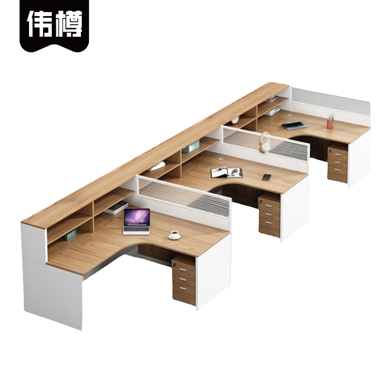 伟樽屏风工位三人位带三柜420*150*110cm套