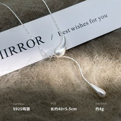925纯银几何小茄子流苏项链女锁骨链个性轻奢时尚高级感潮送女朋友老婆情人节七夕生日礼物