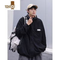 YANXU2023秋季新款工装外套男生款帅气学生灯芯绒连帽夹克