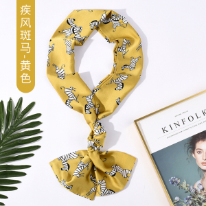 美帮汇姚晨小领巾女春秋款洋气时尚百搭装饰长条腰带小丝巾领带丝带