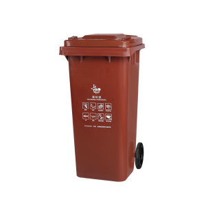 秦泰(Cqint) QTRASH 湿垃圾 带轮分类标识垃圾桶 240L 咖色