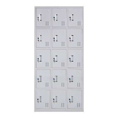 铭威盾更衣柜员工铁皮柜健身房宿舍储物柜带锁存包柜收纳柜钢制十五门更衣柜