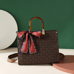 MKJ包包女2023新款女士百搭托特包单肩斜跨包bag时尚潮宽肩带手提包