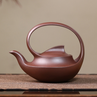 MULTIPOTENT宜兴紫砂壶原矿老紫泥茶壶国家工艺美术师陈浩曲壶460ml