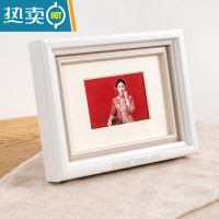 敬平法式简约白色相框6寸7寸8寸结婚照装裱小画框洗照片做成挂墙摆台 米白色 A4[挂摆两用]内径21*29.7