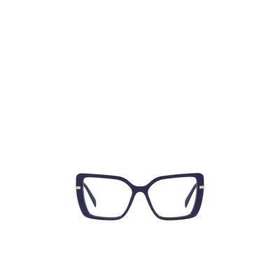 普拉达(PRADA)猫眼形透明镜片女士太阳镜配徽标金属饰件时尚潮酷 黑色