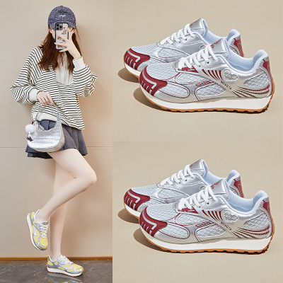 ins韩版皮面老爹鞋女秋季新款透气女学生休闲运动鞋女