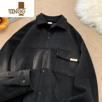 YANXU灯芯绒衬衫男长袖秋季新款日系复古潮流百搭宽松休闲工装衬衣外套