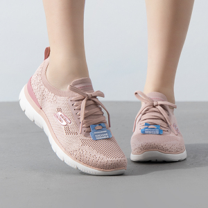 SKECHERS斯凯奇女鞋新款网面透气健步鞋减震休闲运动鞋150122-NVLV ZP