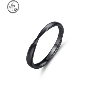 JiMiins风不规则素圈戒指莫比乌斯环戒指小众设计开口可调节情侣对戒