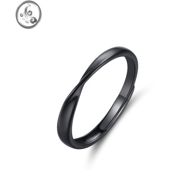 JiMiins风不规则素圈戒指莫比乌斯环戒指小众设计开口可调节情侣对戒