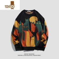 YANXUMmop美式高街圆领毛衣男情侣打底针织衫男士秋季潮牌外套