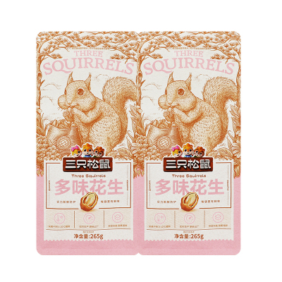 三只松鼠多味花生大头装休闲零食解馋小吃多味花生265g*2袋