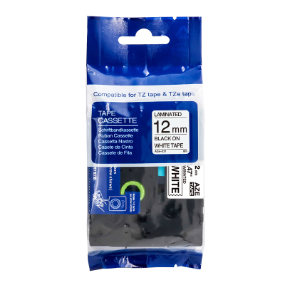 爱墨 AZE-231标签色带白底黑字12mm /个