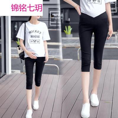锦铭七玥孕妇装夏季新韩版时尚七分高弹低腰打底小脚孕妇裤