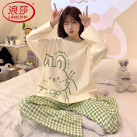 长袖长裤睡衣女春秋款纯棉夏天可爱女款女孩初中生家居服2025新款