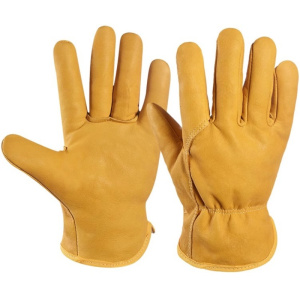 吉迎尚品 加绒加厚电焊手套皮手套防烫手套 黄色(北极绒) 双 黄色(北极绒) 黄色(北极绒)