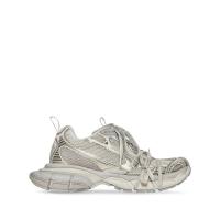 巴黎世家(Balenciaga)白色网眼拼接厚底复古跑鞋女款系带镂空反光