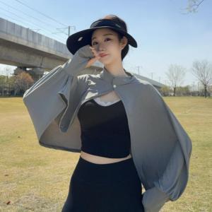 冰丝防晒衣女夏季户外骑车运动开车手臂遮阳连体袖套外穿防晒披肩