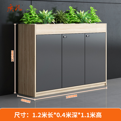 苏宁 质凡 办公家具 办公室文件柜花槽柜A款3门ZF-DW02 1200*400*1100mm