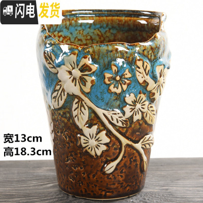 三维工匠法师花盆大号特大老桩高盆复古透气创意简约陶罐粗陶陶瓷多肉花盆 造物老庄盆-31 大花盆容器