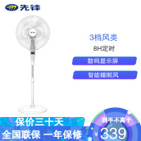 先锋(SINGFUN) 落地扇 遥控家用立式风扇定时凉风扇大风量5叶办公室学生宿舍FS40-20AR/DD2017 白色