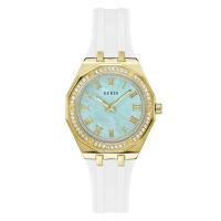 GUESS女式DESIRE石英表蓝盘橡胶带时尚简约欧美表