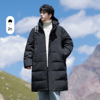 男女同款中长款羽绒服冬季新款保暖加厚情侣款潮面包服连帽男外套