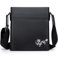 斯妮拉英皇保罗欧美时尚休闲男士单肩包真皮斜挎包2024新款龙年背包头层牛皮男包小包