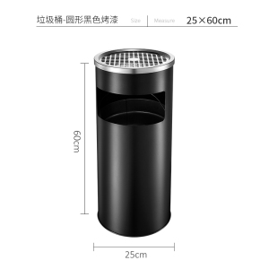 文灵不锈钢圆形大号商用垃圾桶酒店ktv大堂立式烟灰桶电梯口高档户外款