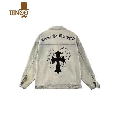 YANXU高街Vibe美式复古水洗做旧牛仔外套男款潮牌感夹克