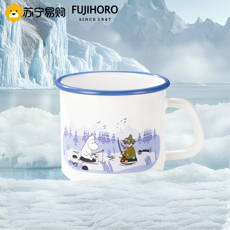 FUJIHORO富士日本进口姆明杯碟套装日式餐盘餐具家用碟子泡面杯子9CM马克杯2杯