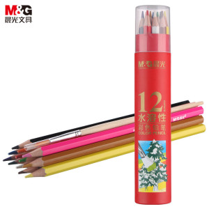 晨光 M&G 12色PP筒装水溶性彩色铅笔 AWP36809 24筒/盒 8盒/箱 筒