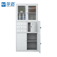 尔迈 文件柜铁皮柜办公柜钢制资料柜储物柜带锁钢制档案柜 偏三内保