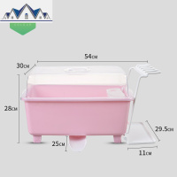 厨房放碗柜塑料带盖沥水碗架多功能放碗盘收纳箱收纳盒碗碟置物架 三维工匠