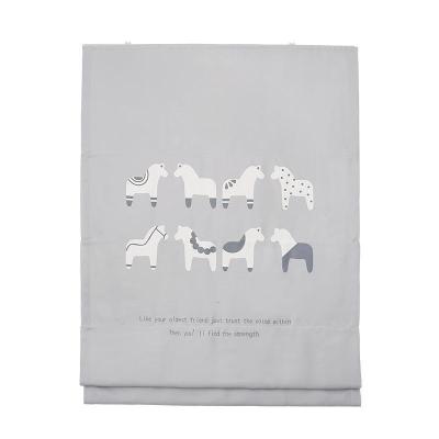 家柏饰(CORATED)北欧风窗帘定制 儿童房卧室布艺遮光罗马帘升降帘成品